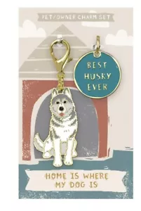 Primitives by Kathy Best Husky Ever Dog Collar Charm and Charm for their Human - Picture 1 of 1