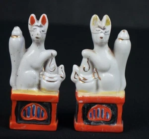 Japan fox Shinto Kitsune deity ceramic 1900 vintage shrine temple - Picture 1 of 5