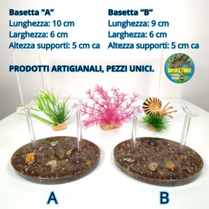 BASETTA ESPOSITIVA CON SUPPORTI TRASPARENTI - Pezzi unici in resina e ghiaia - Afbeelding 1 van 10