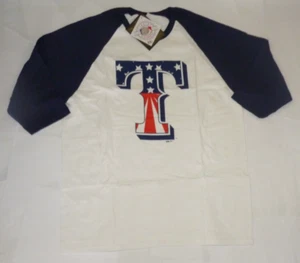 NUEVA MLB Texas Rangers Béisbol Manga 3/4 Raglán Camiseta Hombres L Grande Nueva con Etiquetas - Imagen 1 de 1