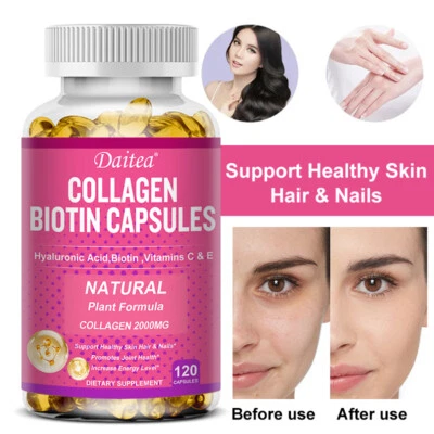 Collagen 2000MG Contains Hyaluronic Acid, Biotin, Vitamin C 30 To120 - Image 1 of 4