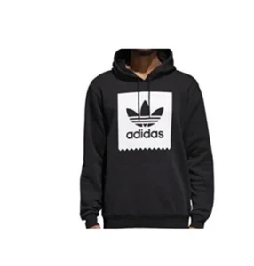adidas Hoodie for men's Black color with Trefoil White Logo Size: S,M,L,XL - Picture 1 of 3