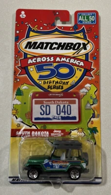 2002 Matchbox Across America Jeep Wrangler South Dakota Green - Image 1 of 2