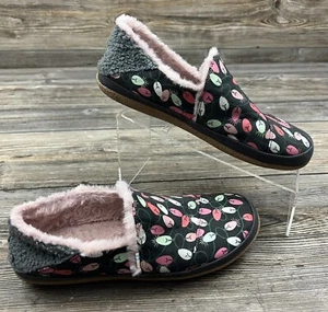 Toms Slipper Shoes Women's 10 Faux Fur Lined Holiday Christmas String Lights - Picture 1 of 9