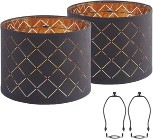 Black Lampshades for Table Floor Lamp, Medium 12.7" Top X 12.7" Bottom X 10" ... - Picture 1 of 8