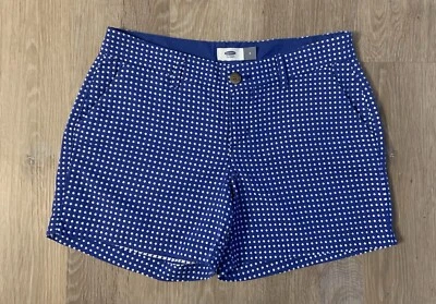Old Navy Ladies Size 2 Royal Blue & White Polka Dot 100% Cotton Blend    Shorts - Image 1 of 4