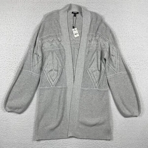 Express Sweater Womens Small Gray Open Knit Drape Duster Career Cozy Office Work - Picture 1 of 13