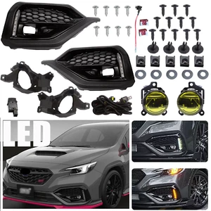 LED Turn Signal DRL Fog Bezel & Yellow Len Fog Lights For 2022 2023 Subaru WRX - Picture 1 of 24