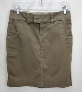 Vintage Gap Womens A Line Skirt Size 2 Olive Green Knee Length Stretch Cotton - Picture 1 of 8