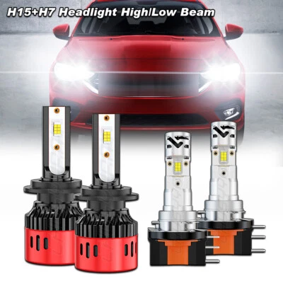 For Dodge Neon 2017-2018 Headlights High Low Beam 6000K White H7+H15 LED Bulbs - Image 1 of 4