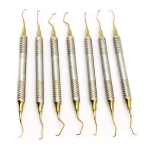 7er Set Gracey Kürette Parodontal Hohlgriff farbig chirurgischer Scaler Dental - Bild 1 von 7