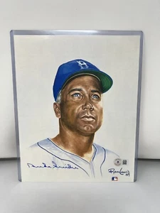 Duke Snider Signed Ron Lewis 8x10 Photo W/ Toploader Beckett COA - Picture 1 of 3