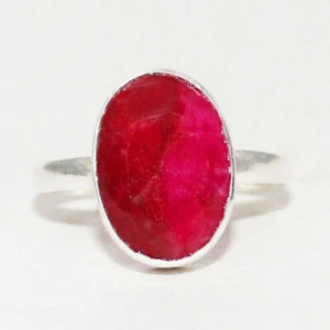 925 Sterling Silver Natural Ruby Ring Handmade Gemstone Jewelry All Size - Picture 1 of 6