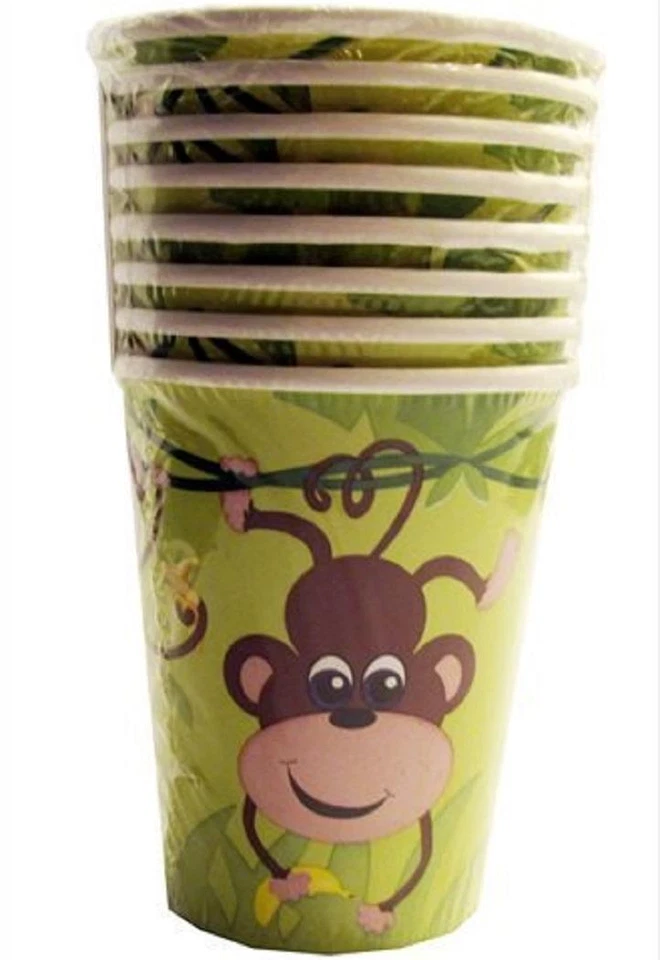 Monkeys Jungle Safari Animal Monkey Kids Birthday Party 9 oz. Paper Cups - Image 1 of 1