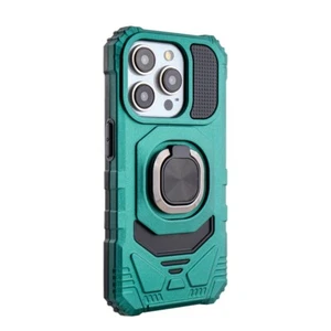 Für iPhone 15 Pro Hülle Schutzhülle TPU Stoßfest mit Ständer Ring Halter Grün - Bild 1 von 1