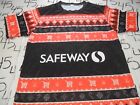 Large Nwot Safeway Grocery Employee Christmas Themed Candy Cane 100% Poly Shirt