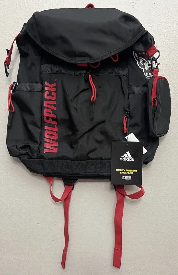 Adidas NCAA NC State Wolfpack Collegiate Utility Premium Backpack Bag GA5335 New - Image 1 of 4