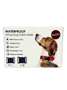 2 Stück Airtag Hundehalsband Halter IP68 Wasserdicht Einfach zu installieren Größe. Groß - NEU - Bild 1 von 9