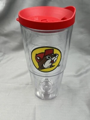Taza de viaje de plástico transparente Buc-ees 24 oz vaso castor parche tervis tapa Bucees Foto 1 de 4