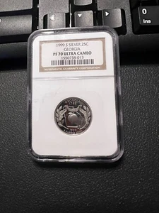 1999-S SILVER Washington Quarter Georgia 25C NGC PR70 ULTRA CAM - Picture 1 of 2