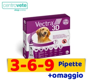 Vectra 3D CANE 3 / 6 / 9 Pipette - Antiparassitario Spot on CANI da 25 a 40 Kg - Foto 1 di 4