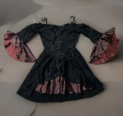 Vestido espartilho renda veludo preto vintage anos 2000 Lip Service XL renascentista gótico Y2K - Imagem 1 de 4