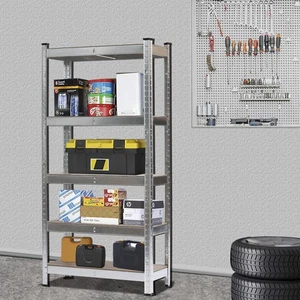 NEW 5 Tier Racking Shelf Heavy Duty Garage Shelving Storage Shelves 150x70x30cm - Picture 1 of 10