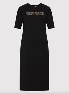 DKNY Sport Women's Day Dress Black Regular Fit L NEW $70 DP2D4658 - Picture 1 of 6