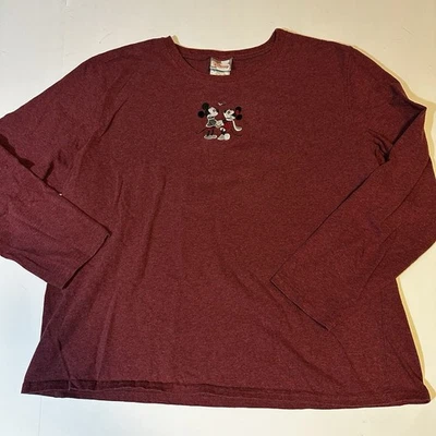 Camisa Bordada Mickey & Minnie Disney De Colección Años 90 Disney Store Invierno Amor Talla XL Foto 1 de 4