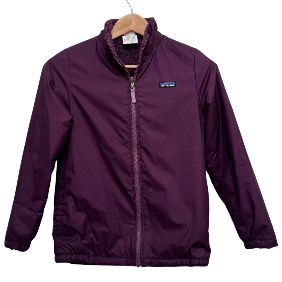 Patagonia Plum Purple Reversible Nylon Sherpa Jacket Youth Size XL (14) - Image 1 of 4