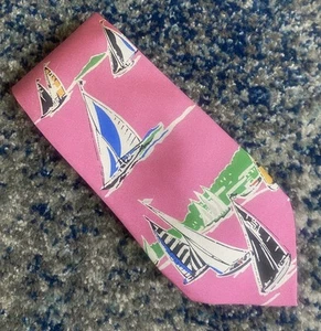 Corbata Ralph Lauren Etiqueta Púrpura Rosa Amarillo Verde Azul Negro Blanco Velero - Imagen 1 de 4