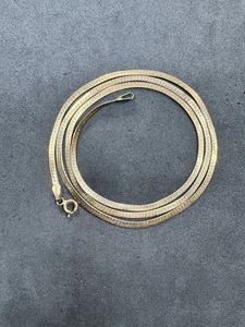 6,1g Vintage Argento Sterling 925 Oro Lavaggio Catena Spina di Pesce 24” Gioielli Lotto A - Foto 1 di 8