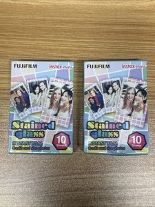 Fujifilm Instax mini película instantánea paquete de 2 10 hojas X2 tarjeta vitral NUEVO - Imagen 1 de 2