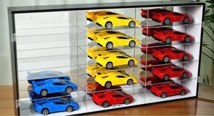 Auto Vitrine Acryl 15 Teile Hot Diecast Modell 1/24 Nascar Räder Spielzeug Vitrine - Bild 1 von 12
