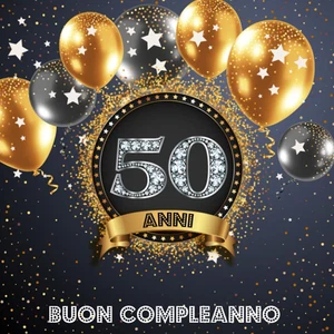 Buon Compleanno 50 Anni - Libro Ospiti: Libro Ospiti per Congratulazioni, Auguri - Foto 1 di 12