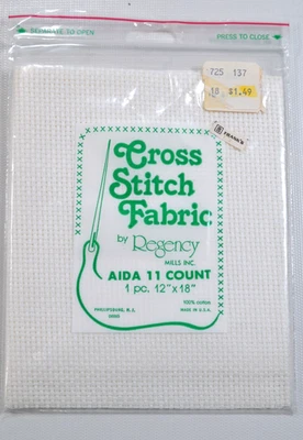 Vintage Regency Counted Cross Stitch Fabric Aida Cloth 11 Count 12" x18" - Image 1 of 3