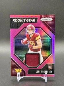 2024 Panini Prizm Luke McCaffrey #RG-LMY Rookie Gear Pink RC Mem Patch - Bild 1 von 2