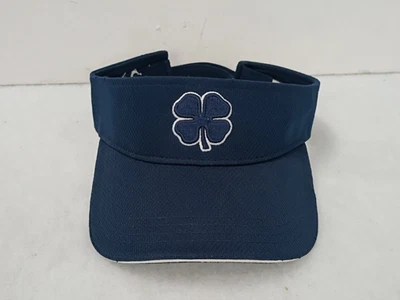 Black Clover Strapback Navy Embroidered Clover Live Lucky Visor Golf Tennis Hat - Image 1 of 4