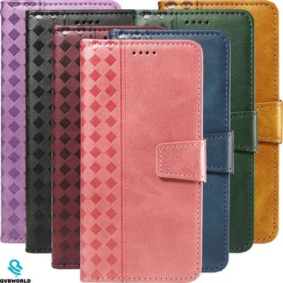 Checkered Embossed Wallet Case Phone Cover for Motorola G15 G05 G75 G55 G85 G35 - Image 1 of 4