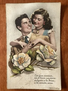 Paar auf Spanisch El Amor antike Postkarte RA - Bild 1 von 3
