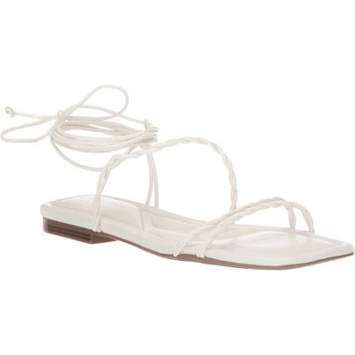 Sandalias planas Marc Fisher para mujer Lakita trenzadas con correa al tobillo Lakita EE. UU. 11M blancas Foto 1 de 4