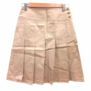 A V.V Michelclan a.v.v MICHEL KLEIN Pleated Skirt Knee Length 36 S Beige YK Used - Picture 1 of 5