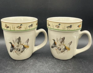 Coffee Mugs Rivers Edge Ducks Set of 2 Vintage 16 oz J Q Outdoors - Picture 1 of 11