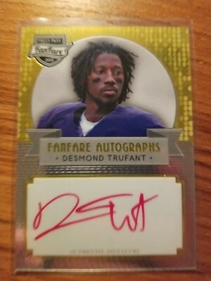 DESMOND TRUFANT 2013 Press Pass Fanfare Gold RED Ink AUTO RC CARD# FF-DT falcons - Image 1 of 2