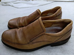 Ecco Holton Apron Toe Slip-on Mens 10 Brown Leather Business Casual Shoes - Picture 1 of 10
