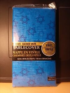 Amscan Blue Oblong Table Cover Star Of David Hanukkah Jewish Party Supplies...