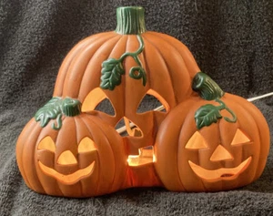 "Candelabro trío Jackolantern de cerámica Midwest of Cannon Falls de 14""" - Imagen 1 de 7