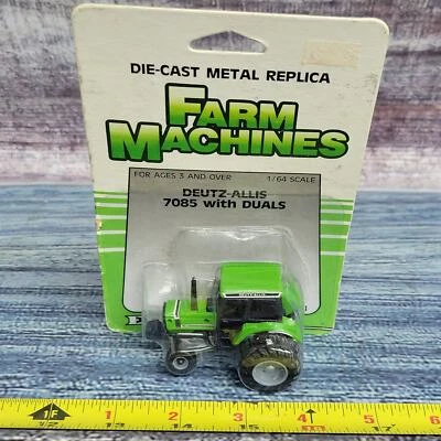 Vtg 1988 Ertl Farm Machines 1/64 Deutz-allis 7085 w/Duals diecast tractor sealed - Image 1 of 4