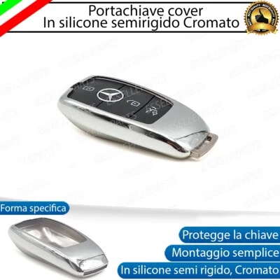 PORTACHIAVE COVER IN SILICONE SEMI RIGIDO CROMATO PER MERCEDES CLASSE A W177 - Immagine 1 di 4