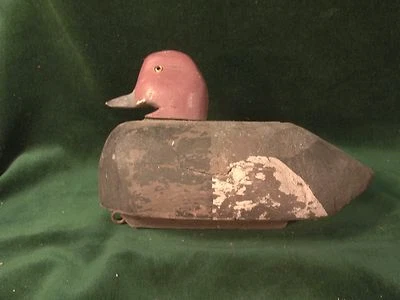 Saginaw Bay Michigan Working Unusual Primitive Wood Duck Decoy With Glass Eyes  - Image 1 of 4